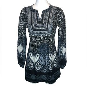 New Look Paisley Graphic Print Long Sleeve Mini Dress